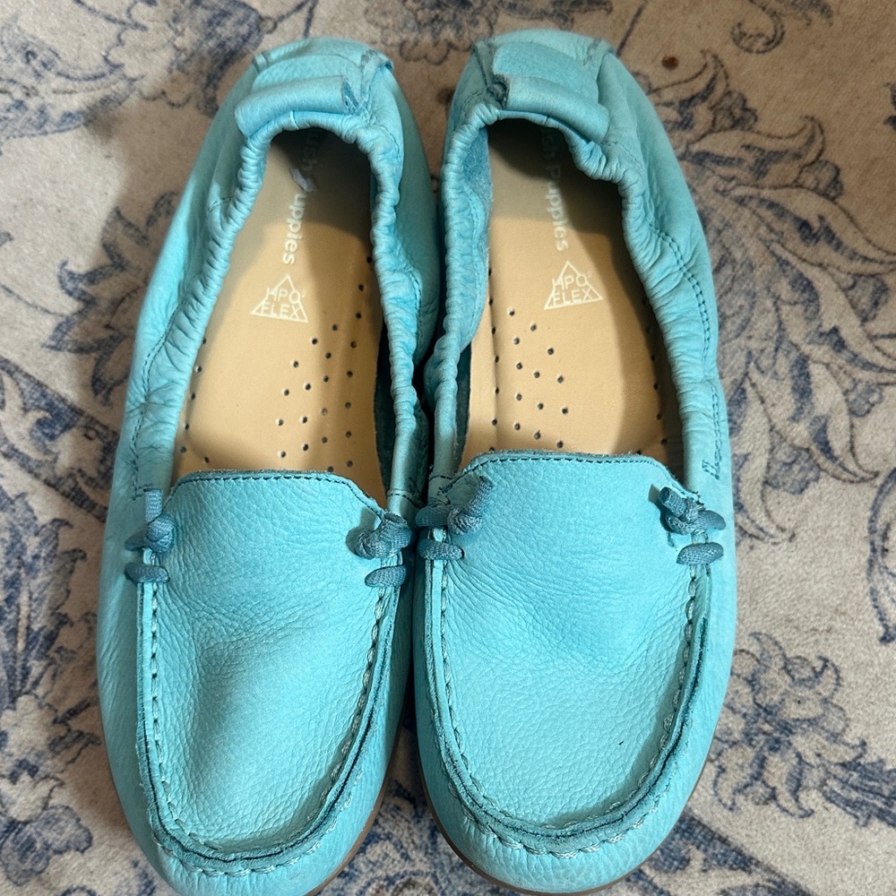 Women’s Turquoise Moccasin Loafers – Comfort Soft Leather Flats